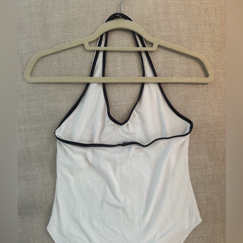 Contrast Rim Body Suit Halter - Picture 3 of 4